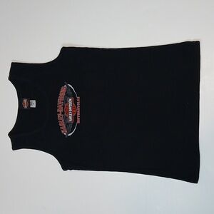 Harley Davidson Women's Westbound Scoop Tank Cape Cod 100% Cotton Black Size XL